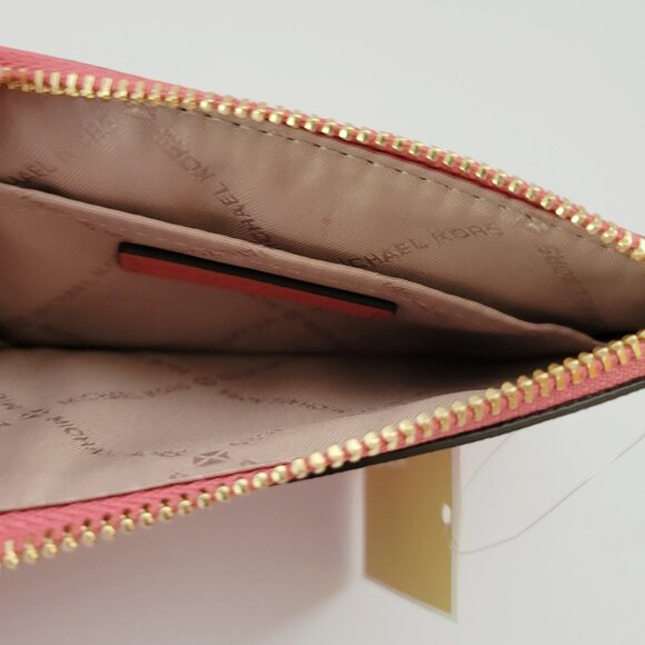 Michael Kors Jet Set Travel Small Top Zip Coin Pouch ID Key Ring Light Berry - Picture 6 of 6